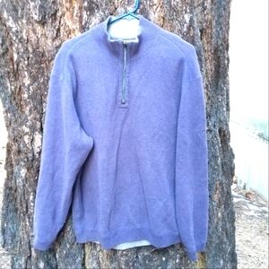 Tommy Bahama Men's M purple Quarter Zip Long Sleeve Reversible Pullover Sweater